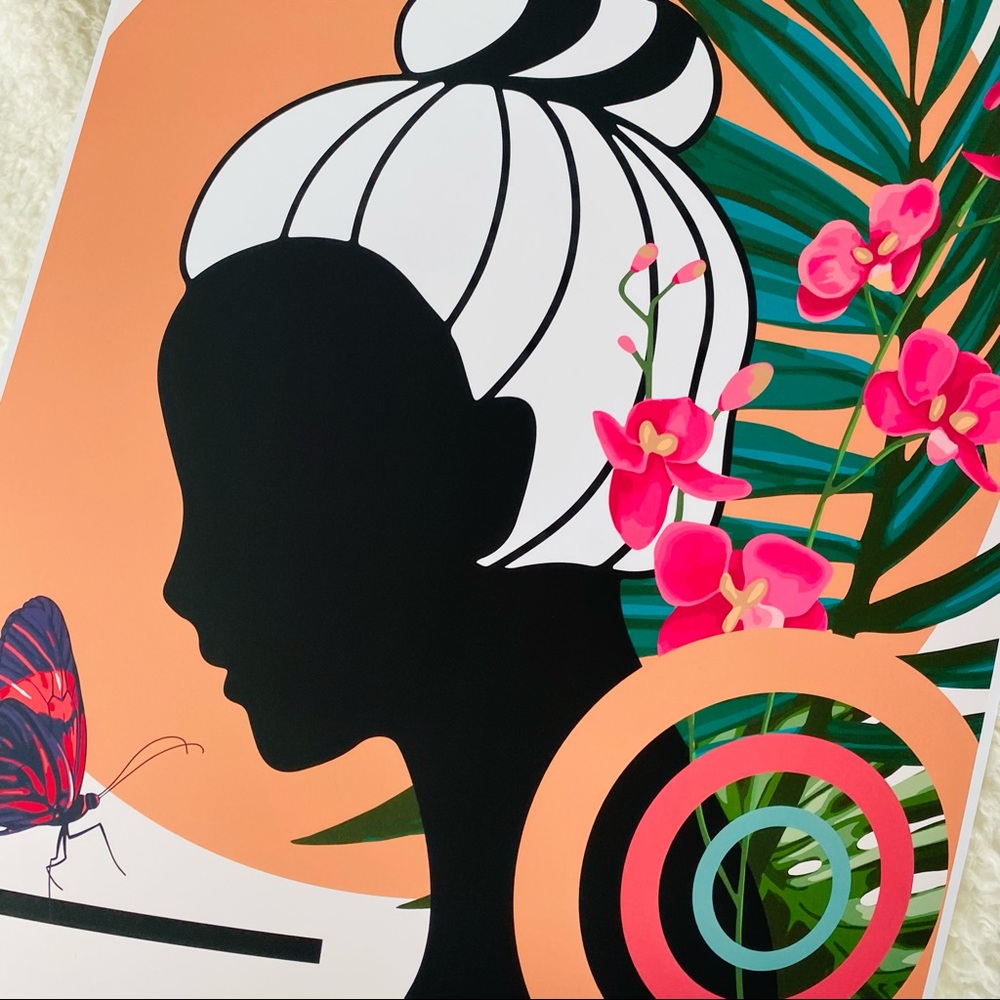 Modern Wall Art Print Butterfly Girl Unframed - Picture 10 of 15